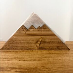 Homemade Rustic Wooden Mountain Napkin Holder